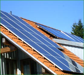 Dach mit Solarcollectoren